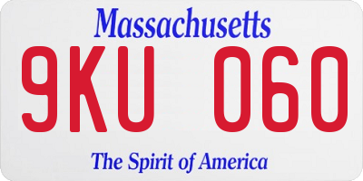 MA license plate 9KU060