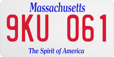 MA license plate 9KU061