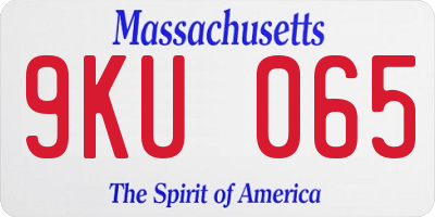 MA license plate 9KU065