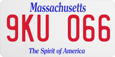 MA license plate 9KU066