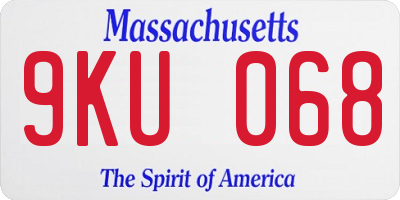 MA license plate 9KU068