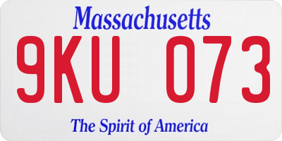 MA license plate 9KU073