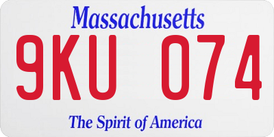 MA license plate 9KU074