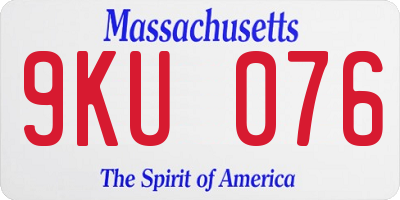 MA license plate 9KU076