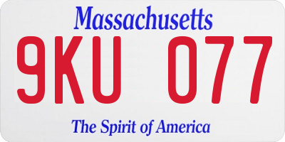 MA license plate 9KU077