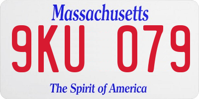 MA license plate 9KU079