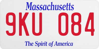MA license plate 9KU084