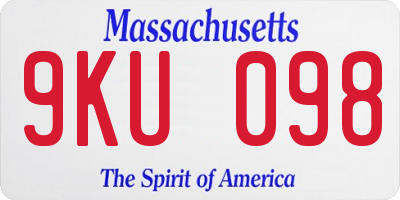 MA license plate 9KU098