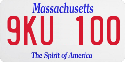 MA license plate 9KU100