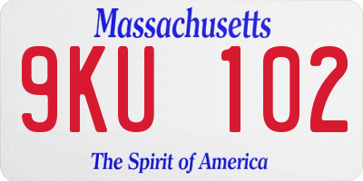 MA license plate 9KU102