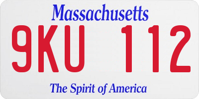 MA license plate 9KU112