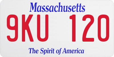 MA license plate 9KU120