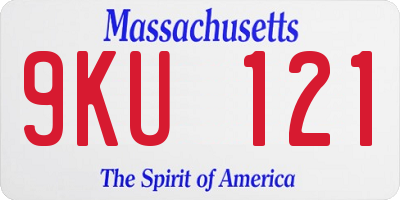 MA license plate 9KU121
