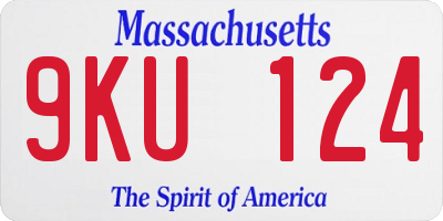 MA license plate 9KU124