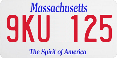 MA license plate 9KU125