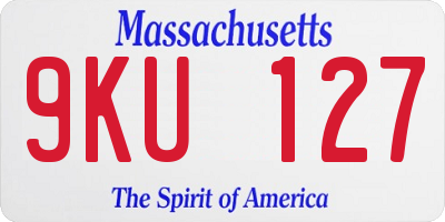 MA license plate 9KU127