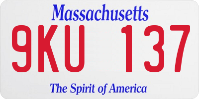 MA license plate 9KU137