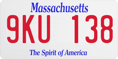 MA license plate 9KU138