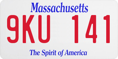 MA license plate 9KU141