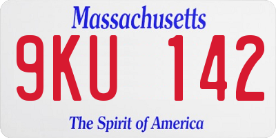 MA license plate 9KU142