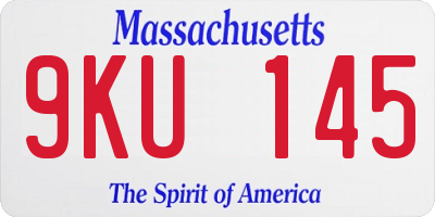 MA license plate 9KU145