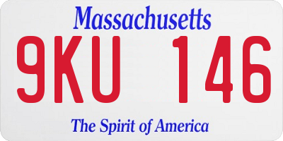 MA license plate 9KU146