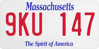 MA license plate 9KU147