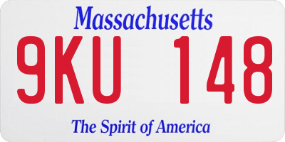 MA license plate 9KU148