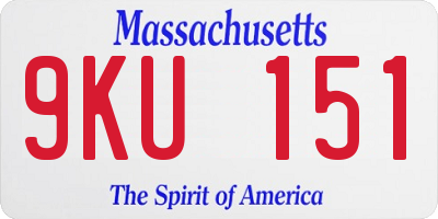 MA license plate 9KU151