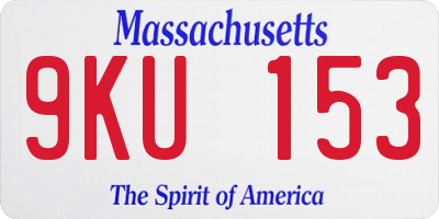 MA license plate 9KU153