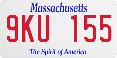 MA license plate 9KU155