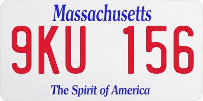 MA license plate 9KU156