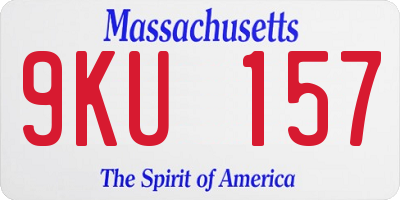 MA license plate 9KU157