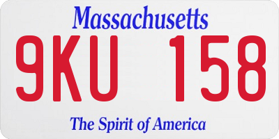 MA license plate 9KU158