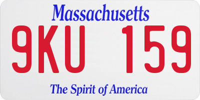 MA license plate 9KU159