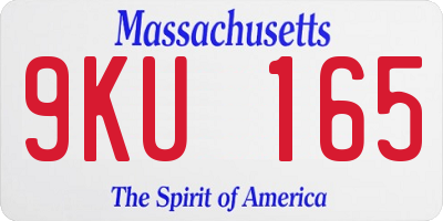 MA license plate 9KU165