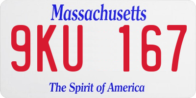MA license plate 9KU167