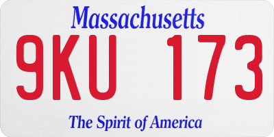 MA license plate 9KU173
