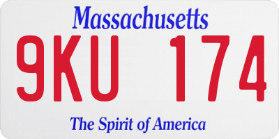 MA license plate 9KU174