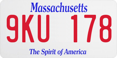 MA license plate 9KU178