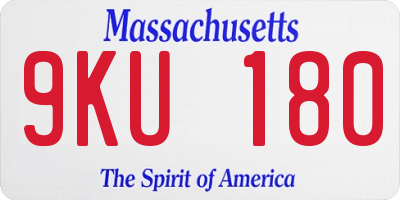 MA license plate 9KU180