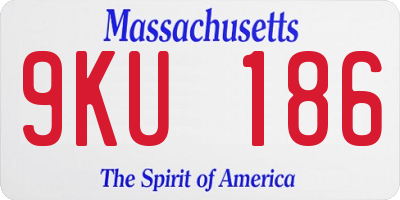 MA license plate 9KU186