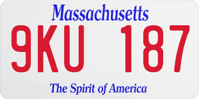 MA license plate 9KU187