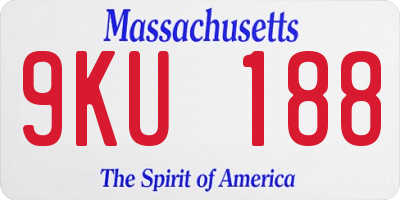 MA license plate 9KU188