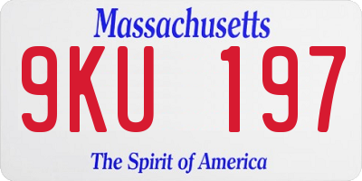MA license plate 9KU197