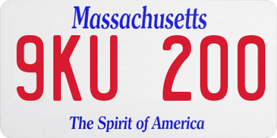 MA license plate 9KU200