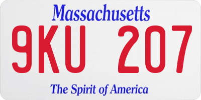 MA license plate 9KU207