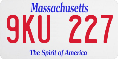 MA license plate 9KU227