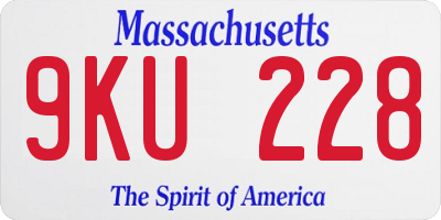MA license plate 9KU228