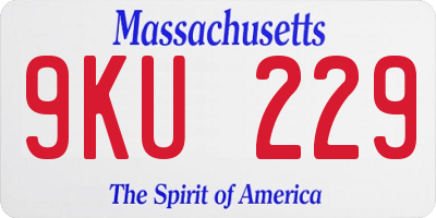 MA license plate 9KU229